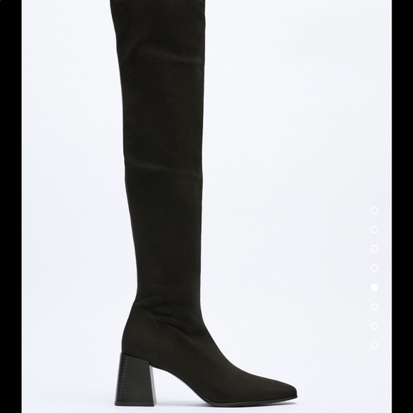 NWT Zara heeled over the knee black boots NWT - Picture 3 of 7